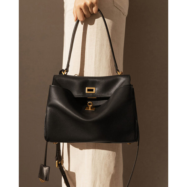 Genuine Leather Convertible Tote - Oversized Shoulder Bag