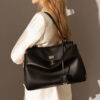 Genuine Leather Convertible Tote - Oversized Shoulder Bag