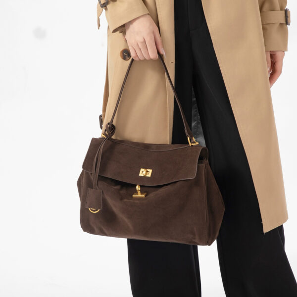 Genuine Leather Convertible Tote - Oversized Shoulder Bag