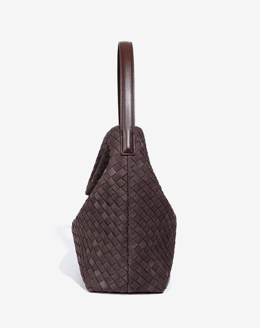 Women's Woven Leather Hobo Bag, Stylish Minimalist Handbag for Everyday Chic