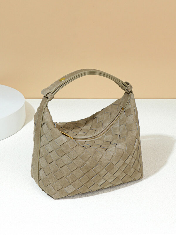 Hand-Woven Matte Leather Tote - Minimalist Handbag