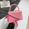 Trendy Color-Block Stone-Pattern Mini Square Bag