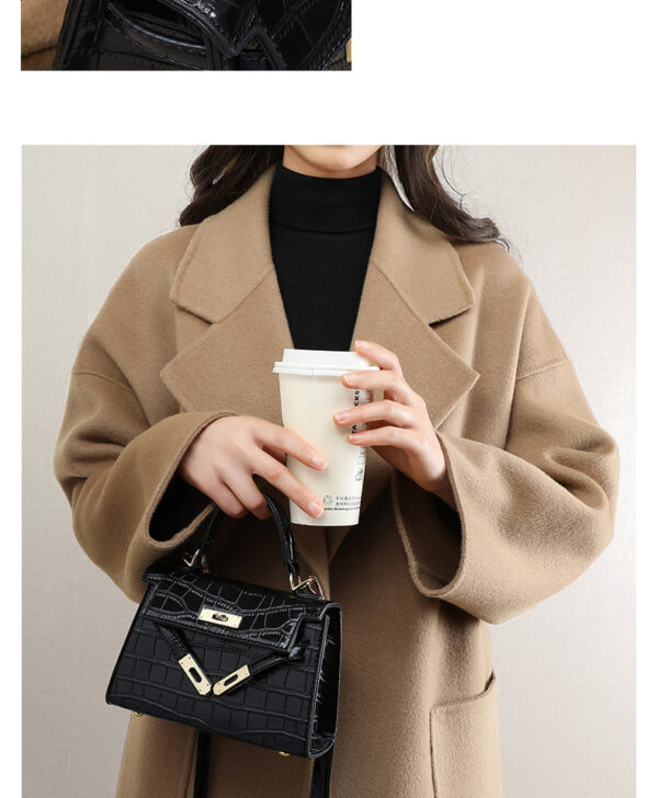 Genuine Leather Mini Square Bag - Convertible Crossbody Purse