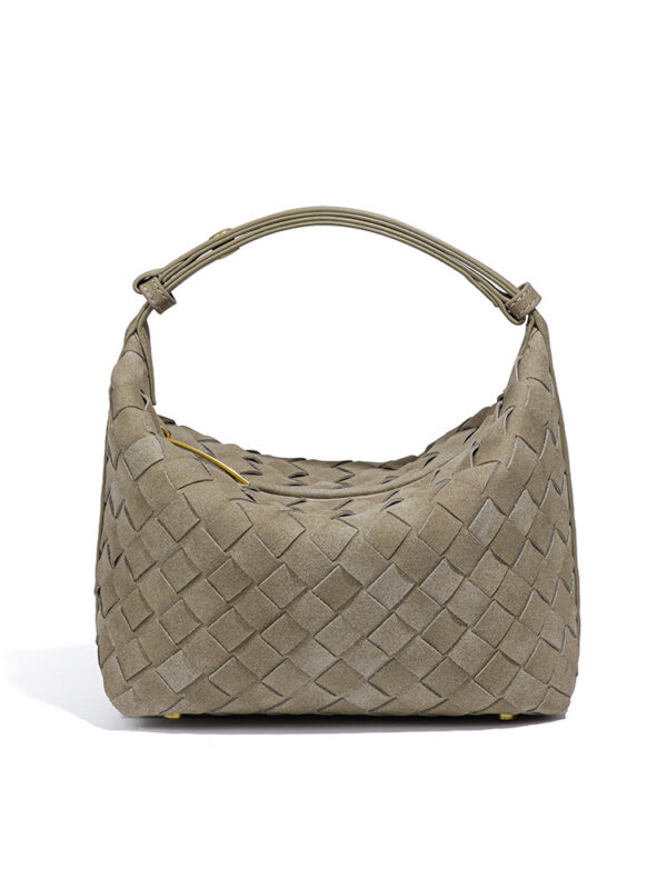 Hand-Woven Matte Leather Tote - Minimalist Handbag