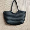 French-inspired Woven Leather Market Tote - Vintage Basket Bag