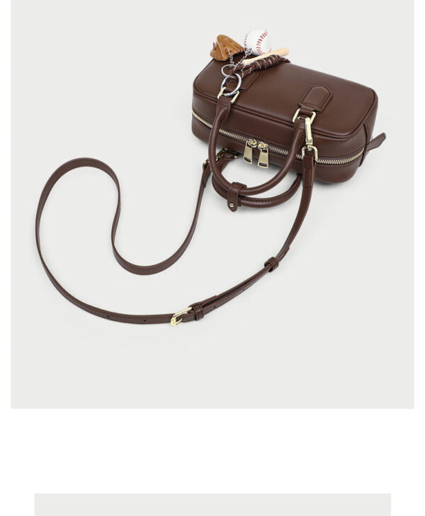 Genuine Leather Boston Pillow Bag - Convertible Crossbody & Top-Handle Purse