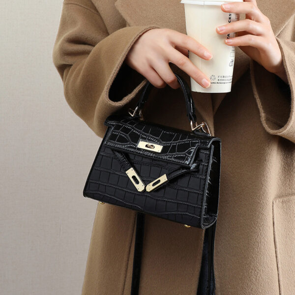 Genuine Leather Mini Square Bag - Convertible Crossbody Purse