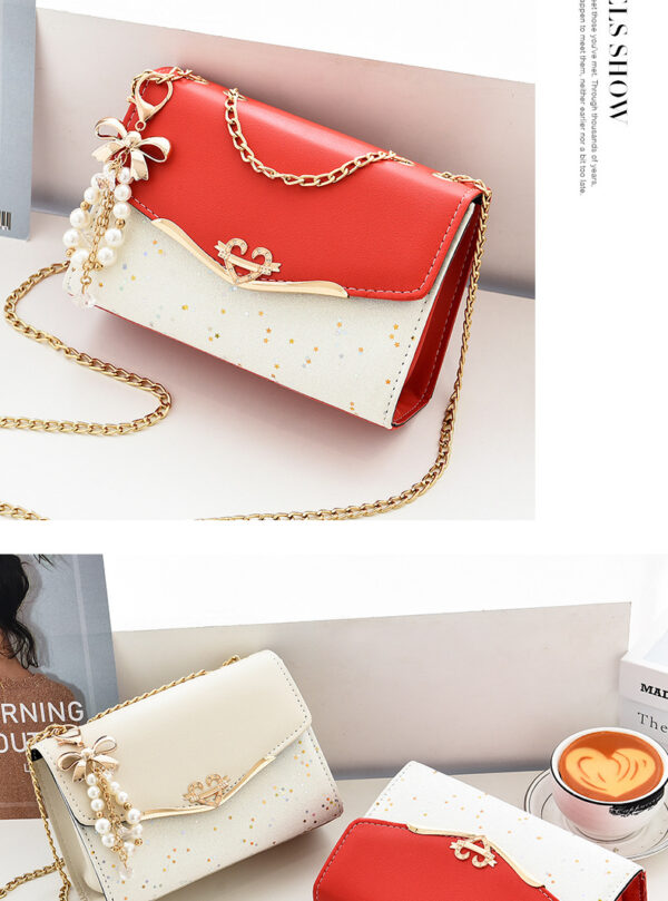 Sparkling Chain Strap Crossbody Bag