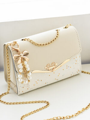Sparkling Chain Strap Crossbody Bag