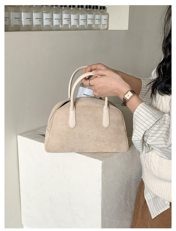 Maillard Vintage Suede Boston Bag - Oversized Matte Finish Leather Tote