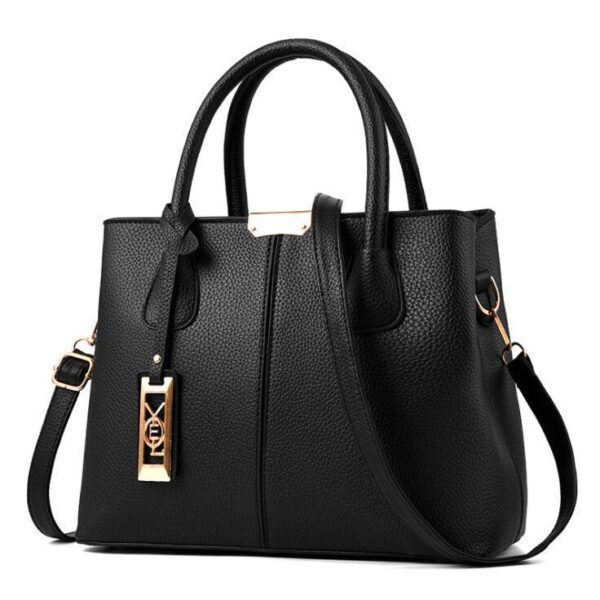 Spacious Convertible Tote with Metal Tag