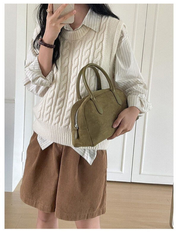 Maillard Vintage Suede Boston Bag - Oversized Matte Finish Leather Tote