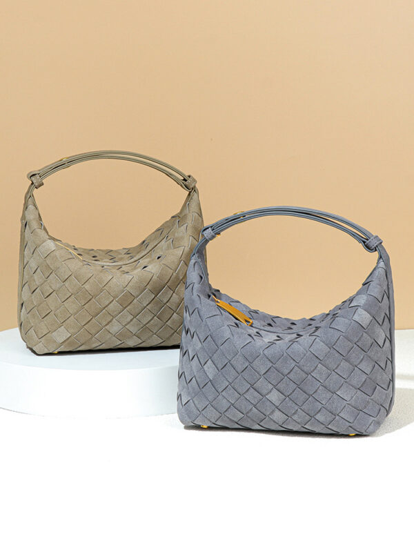 Hand-Woven Matte Leather Tote - Minimalist Handbag