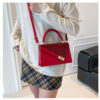 Trendy Color-Block Stone-Pattern Mini Square Bag