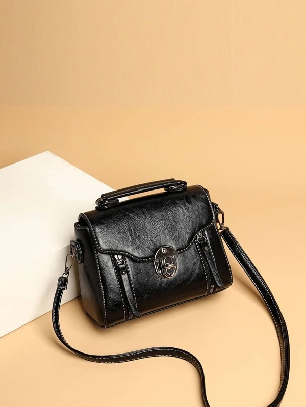 Classic Structured Box Bag - Retro Shoulder & Hand Carry
