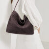 Women's Woven Leather Hobo Bag, Stylish Minimalist Handbag for Everyday Chic