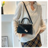 Trendy Color-Block Stone-Pattern Mini Square Bag