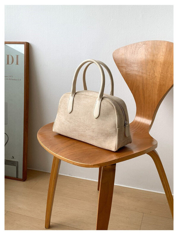 Maillard Vintage Suede Boston Bag - Oversized Matte Finish Leather Tote