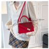 Trendy Color-Block Stone-Pattern Mini Square Bag