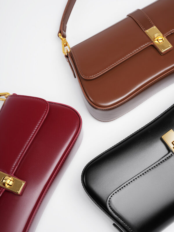 Genuine Leather Baguette Bag - Shoulder & Crossbody Purse
