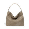 Women's Woven Leather Hobo Bag, Stylish Minimalist Handbag for Everyday Chic