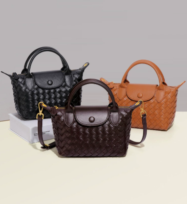 Mini Small Size Braided Luxury Leather Women's top Handle Handbag