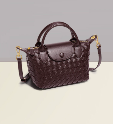 Mini Small Size Braided Luxury Leather Women's top Handle Handbag