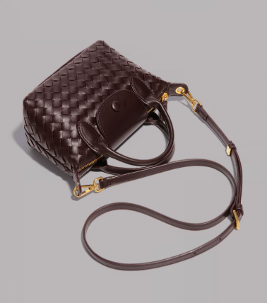 Mini Small Size Braided Luxury Leather Women's top Handle Handbag