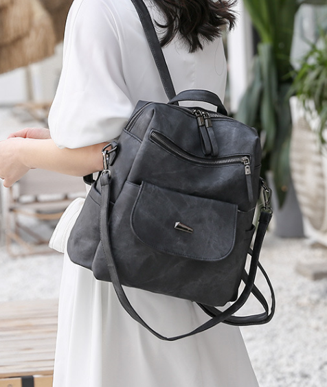 Large Capacity Vegan Leather Daypack