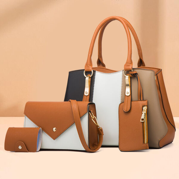 Stylish brown and beige handbag set