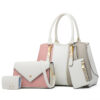 Color Block PU Leather Women’s Handbag Set