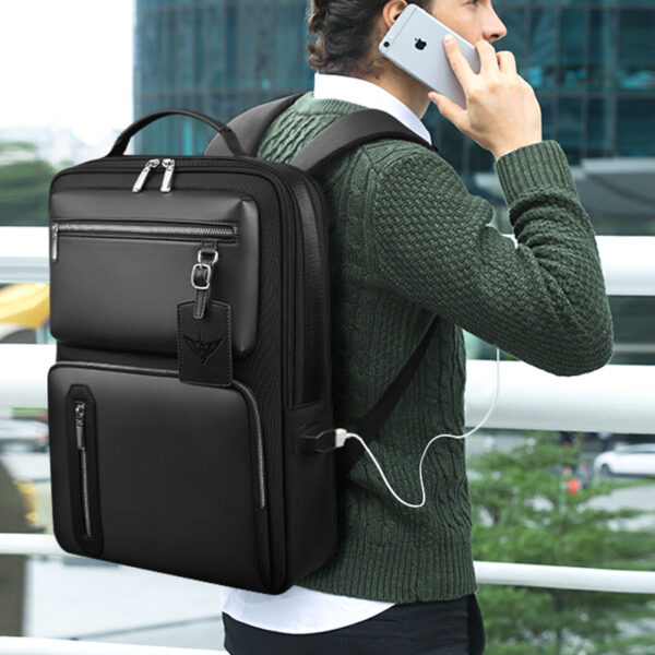 laptop-7-0 Multi-Compartment USB Laptop Backpack with Shoe Pocket 15.6 Inch