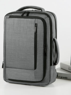 Vintage Canvas Laptop Backpack with Leather Trim 15 Inch