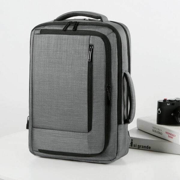 Vintage Canvas Laptop Backpack with Leather Trim 15 Inch