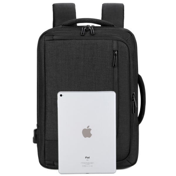 Vintage Canvas Laptop Backpack with Leather Trim 15 Inch