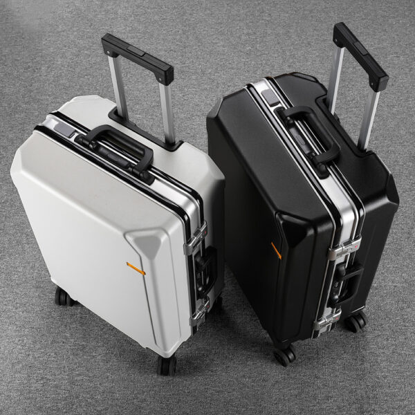 Expandable Aluminum Frame Luggage Set 24 28 Inch with USB Charging Port