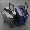 Expandable Aluminum Frame Luggage Set 24 28 Inch with USB Charging Port