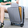 Vintage Retro Aluminum Luggage Set 3-Piece 20 24 28 Inch with Leather Trim