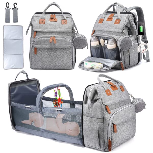Packable Stroller Organizer Diaper Bag with Cup Holders and Phone Mount