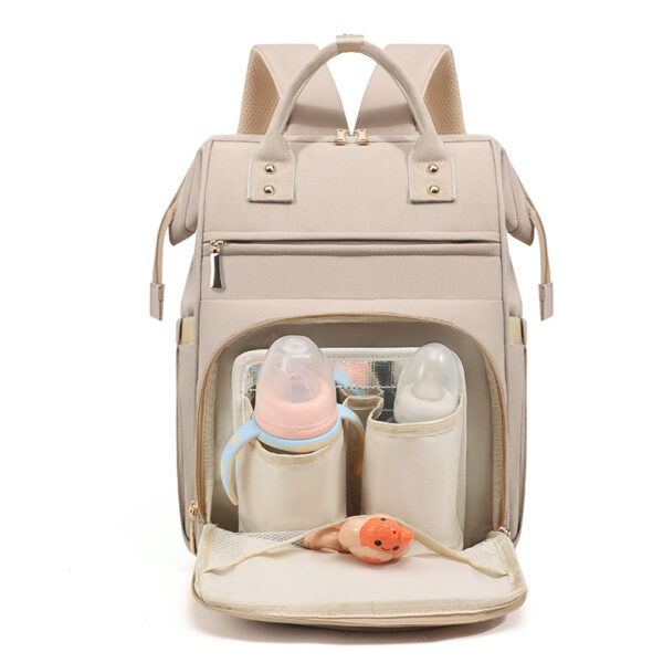 Messenger-Style Diaper Bag Crossbody with Insulated Bottle Holders Gray Unisex