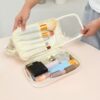 Luxury Velvet Toiletry Jewelry Travel Case 2-Layer with Mirror Vegan Leather