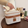 Men's Leather Dopp Kit Travel Toiletry Bag Vintage Genuine Cowhide