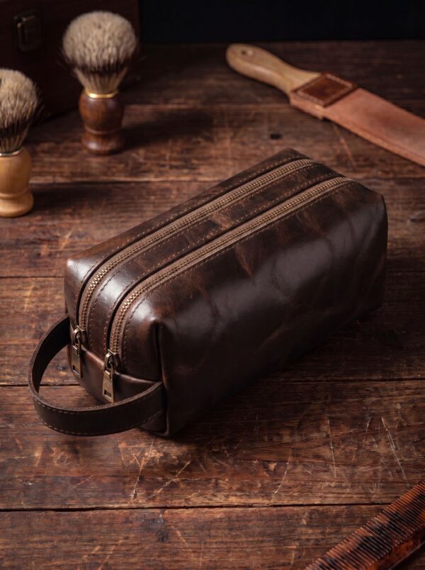 Portable Makeup Brush Organizer Toiletry Pouch with Adjustable Dividers