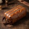 Portable Makeup Brush Organizer Toiletry Pouch with Adjustable Dividers