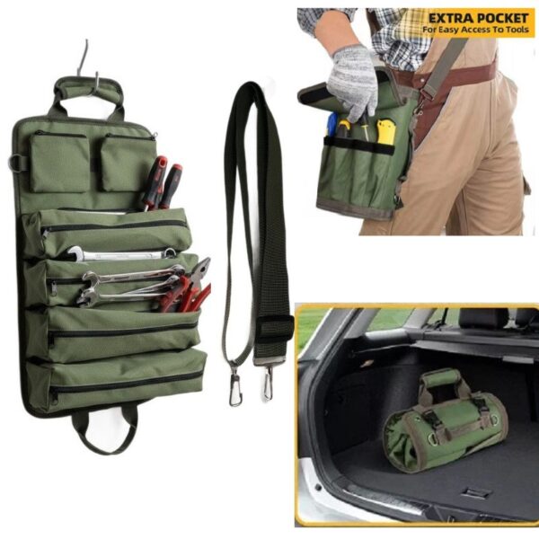 Professional Mechanic Tool Set Bag with 120-Piece Socket Organizer Panel