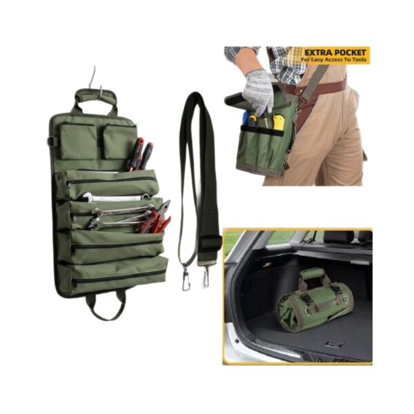 Professional Mechanic Tool Set Bag with 120-Piece Socket Organizer Panel