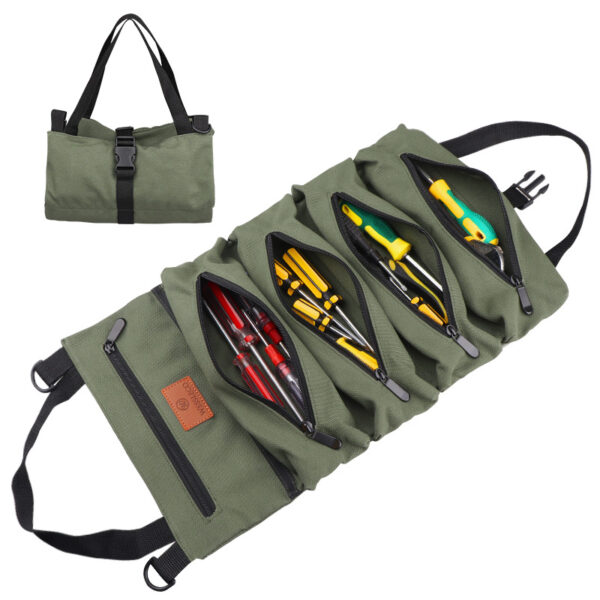 tool-9-0 Multi-Purpose Technician Tool Bag with Detachable Parts Tray and LED Light