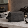 Custom Waxed Canvas Men’s Dopp Kit with Side Handle – OEM/ODM Toiletry Bag