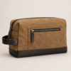 Custom Waxed Canvas Men’s Dopp Kit with Side Handle – OEM/ODM Toiletry Bag
