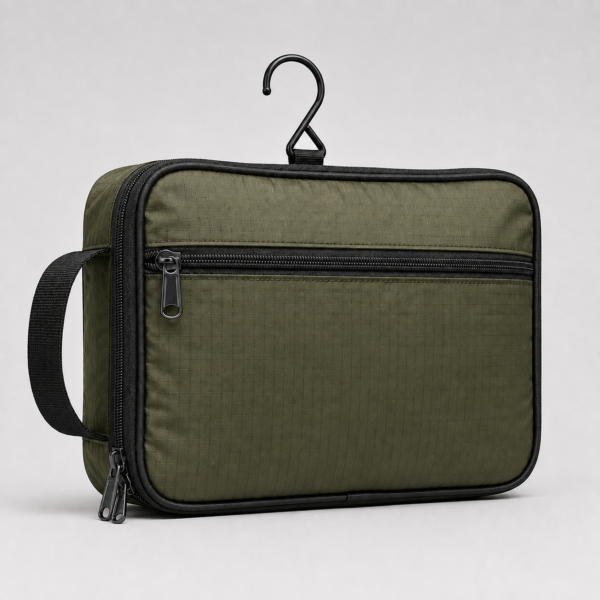 化妆包11展示图F Custom 210D Ripstop Nylon Hanging Toiletry Organizer with Hook
